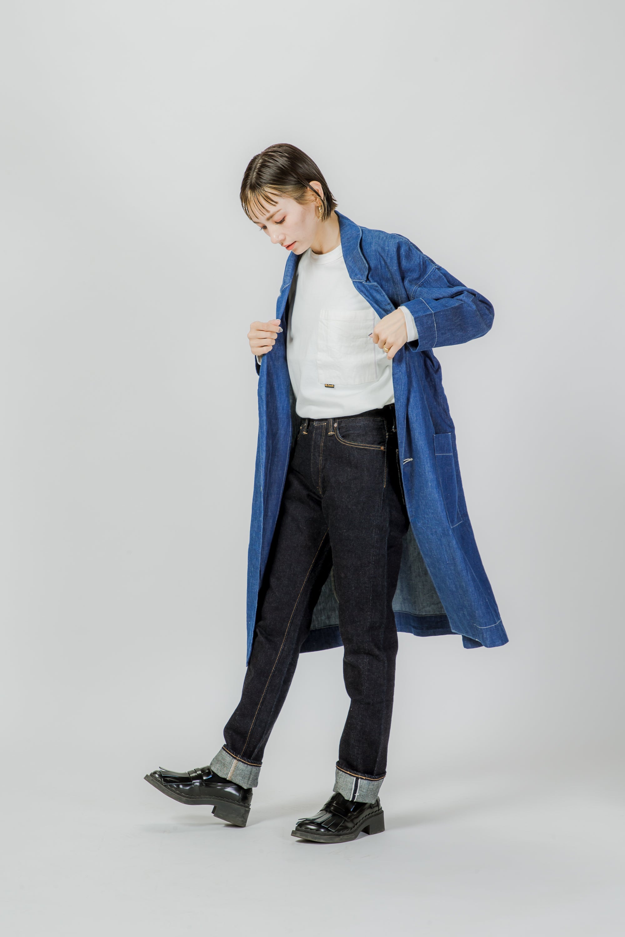 Oversized Shop Coat - light blue
