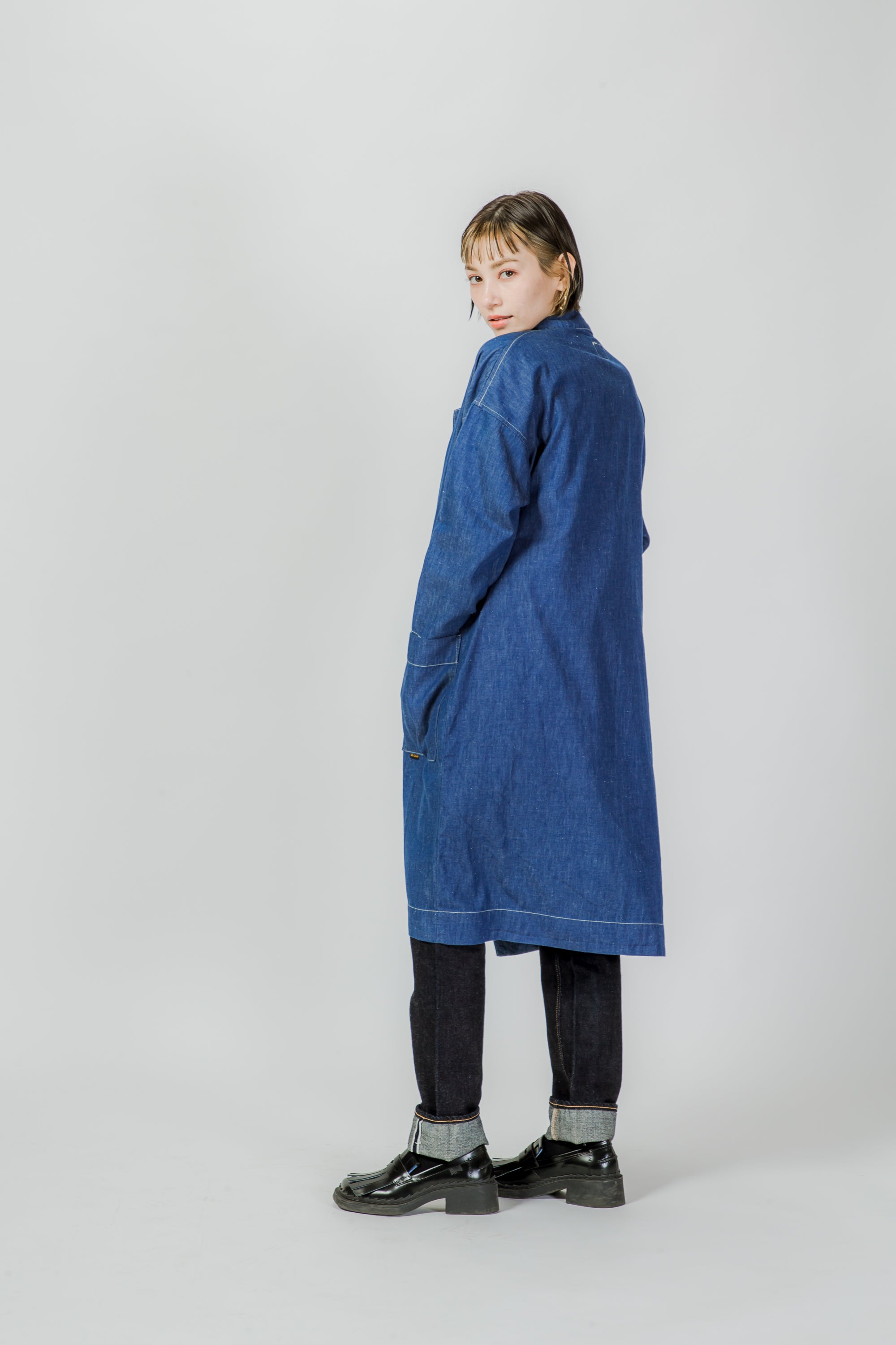 Oversized Shop Coat - light blue