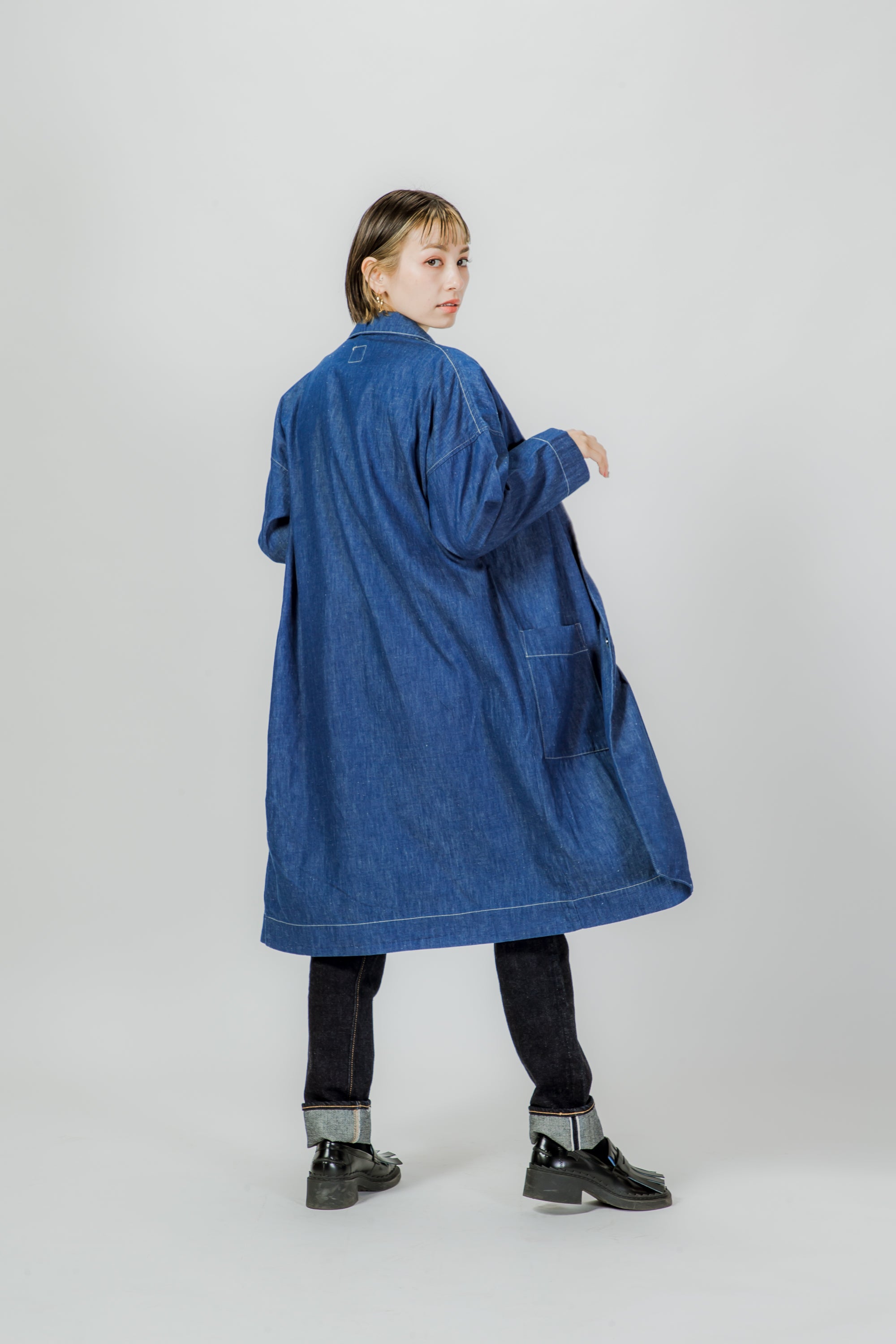 Oversized Shop Coat - light blue