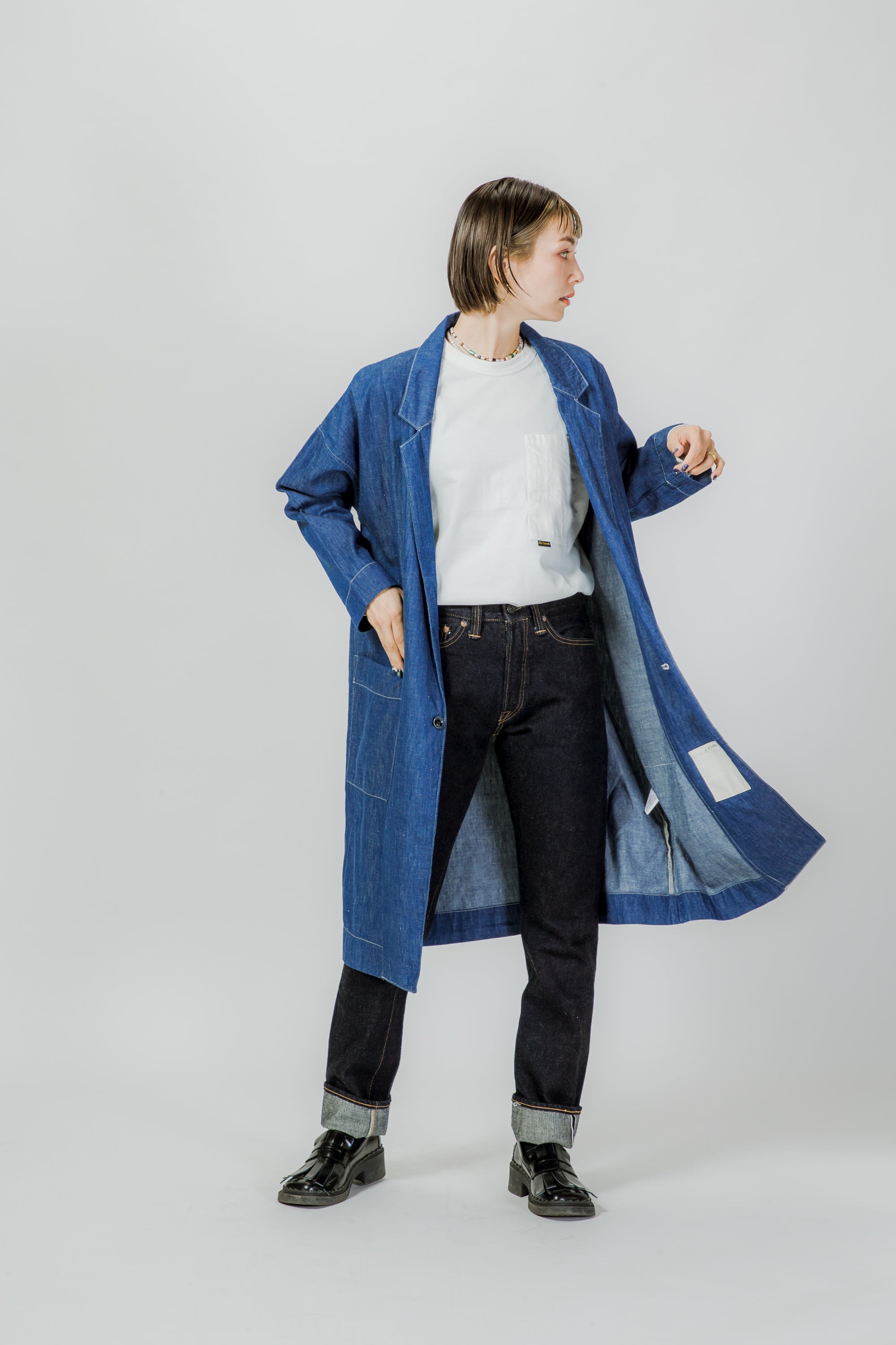 Oversized Shop Coat - light blue