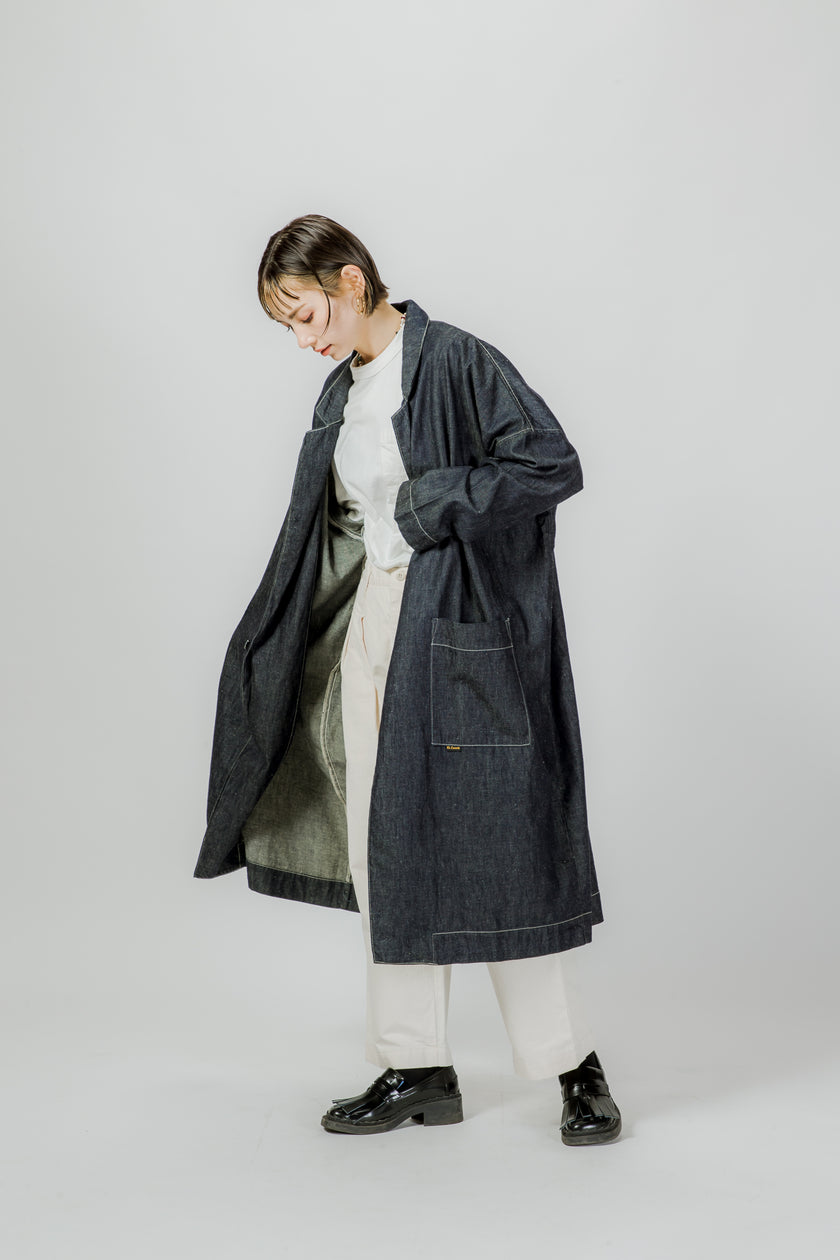 Oversized Shop Coat - Indigo