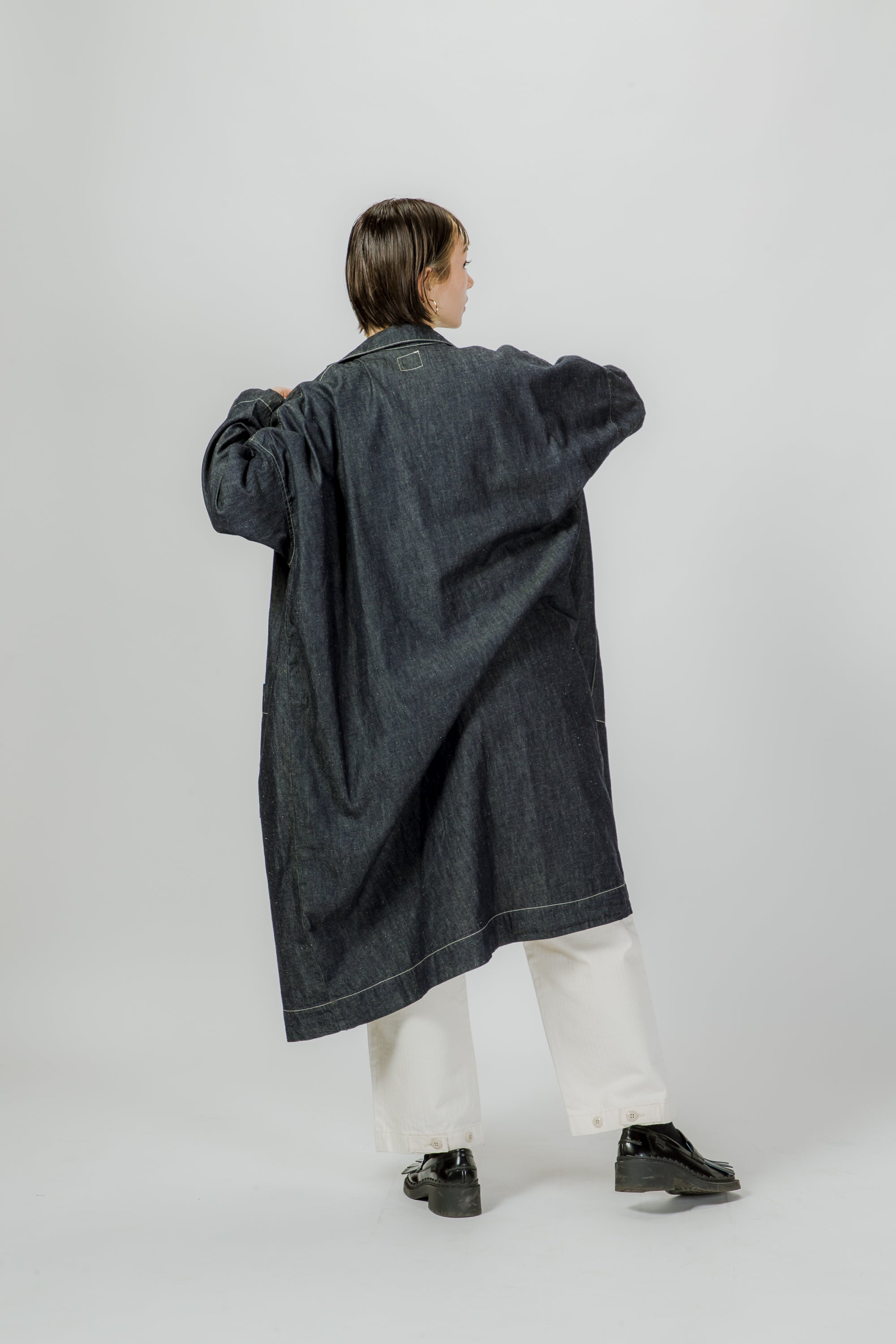 Oversized Shop Coat - Indigo