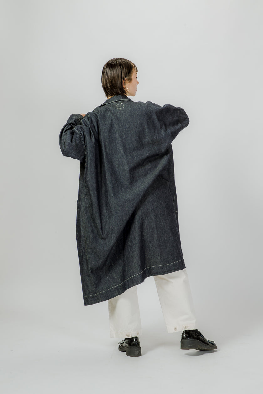 Oversized Shop Coat - Indigo