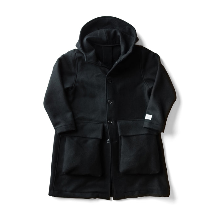 RMS-01 WOOL HOODED COAT BLACK