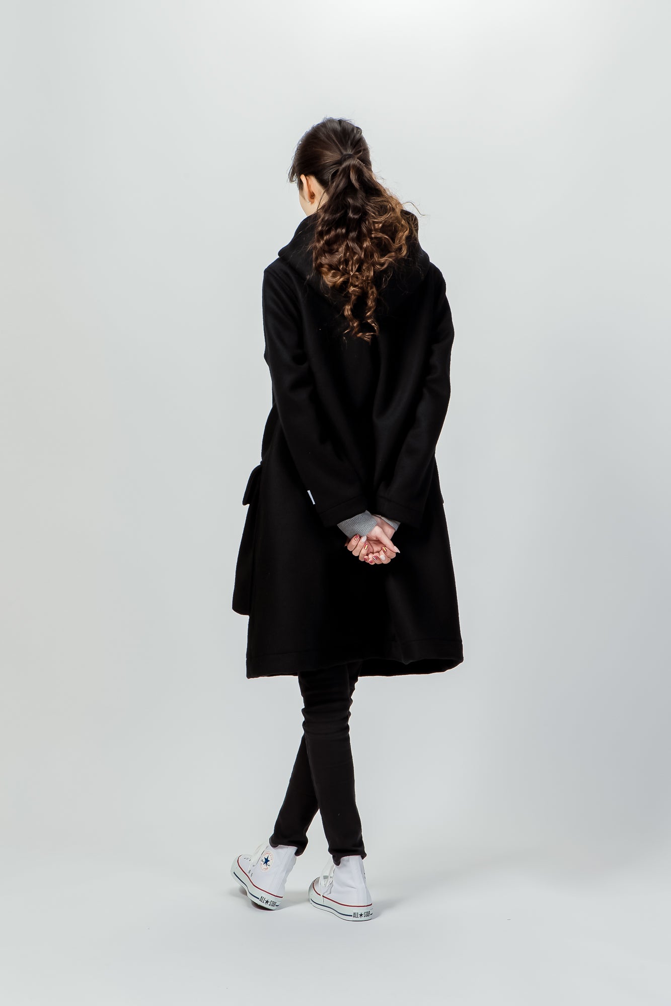 RMS-01 WOOL HOODED COAT BLACK