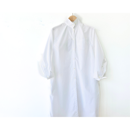 Long Shirt Dress White OA-01