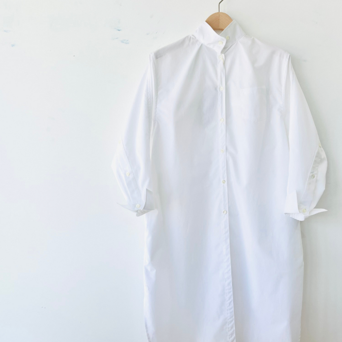 Long Shirt Dress White OA-01