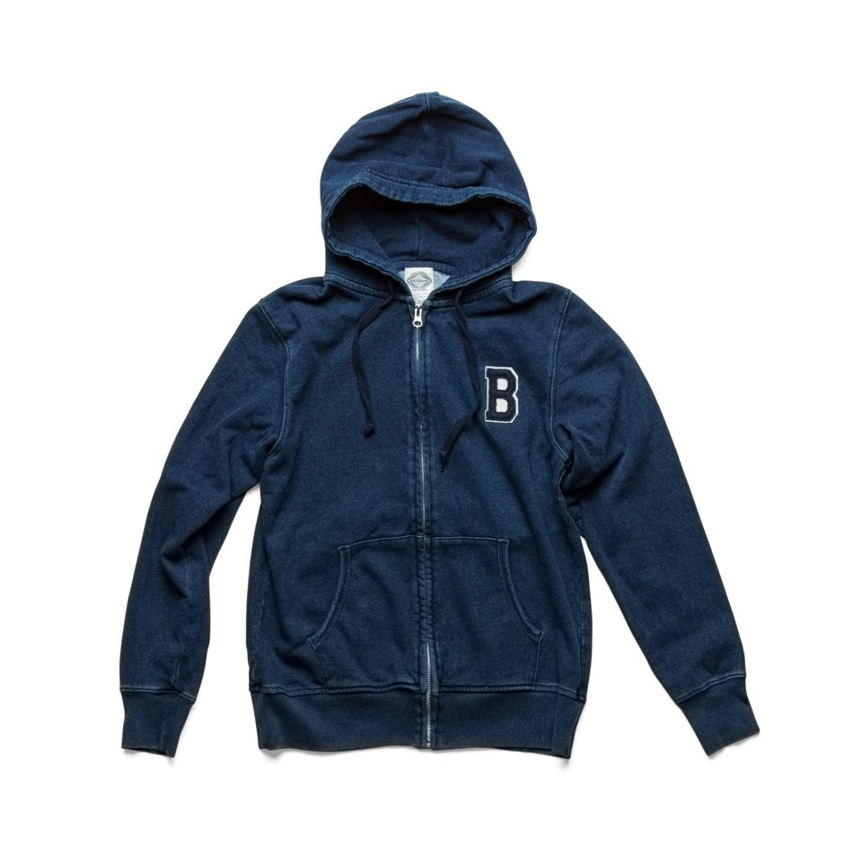 T-04 Indigo sudadera con capucha y cremallera B