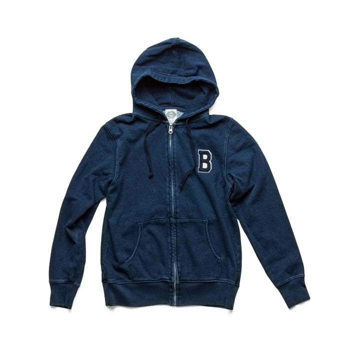 T-04 Indigo sudadera con capucha y cremallera B