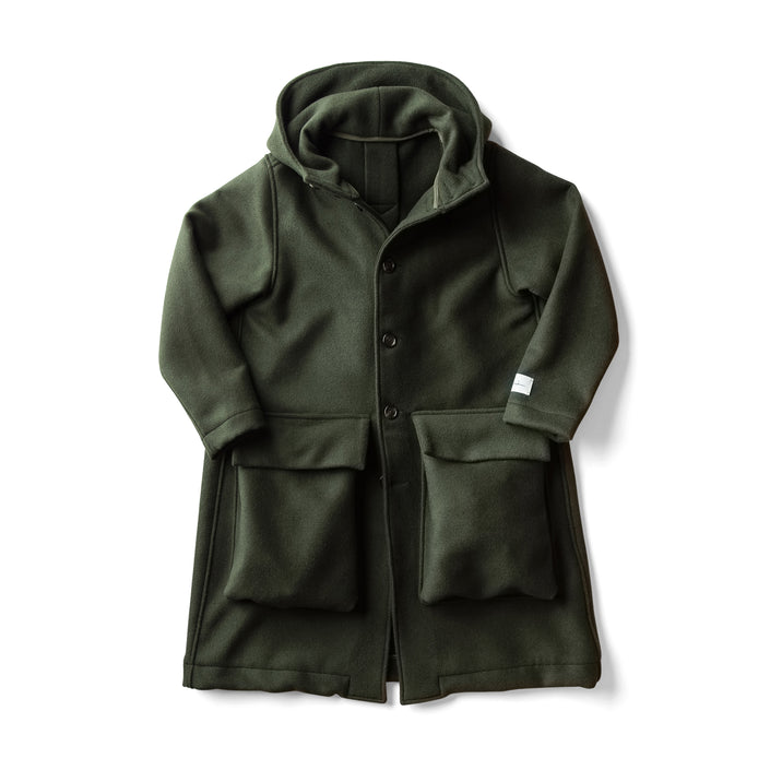 RMS-01 WOOL HOODED COAT GREEN