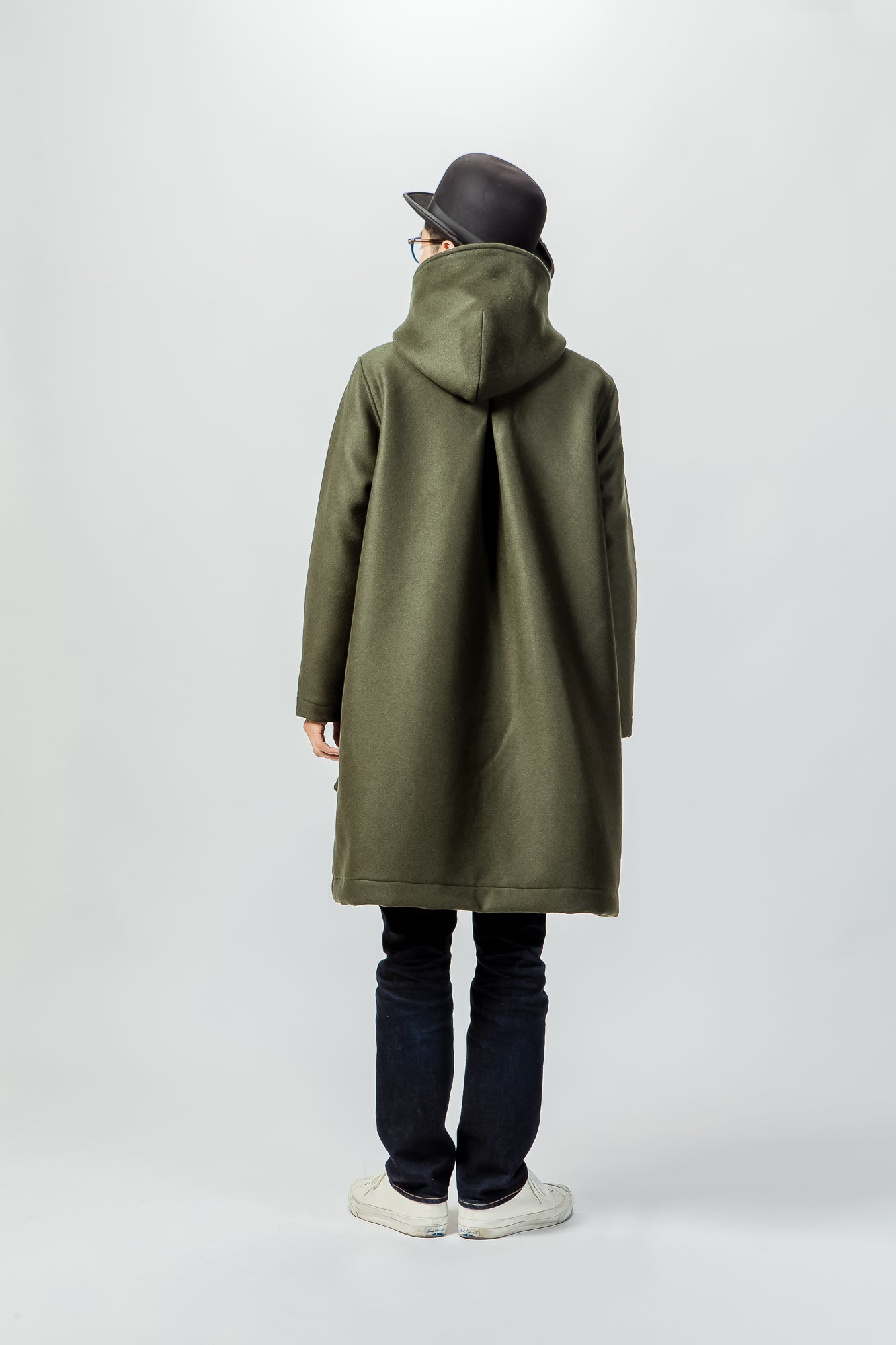 RMS-01 WOOL HOODED COAT GREEN