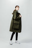 RMS-01 WOOL HOODED COAT GREEN