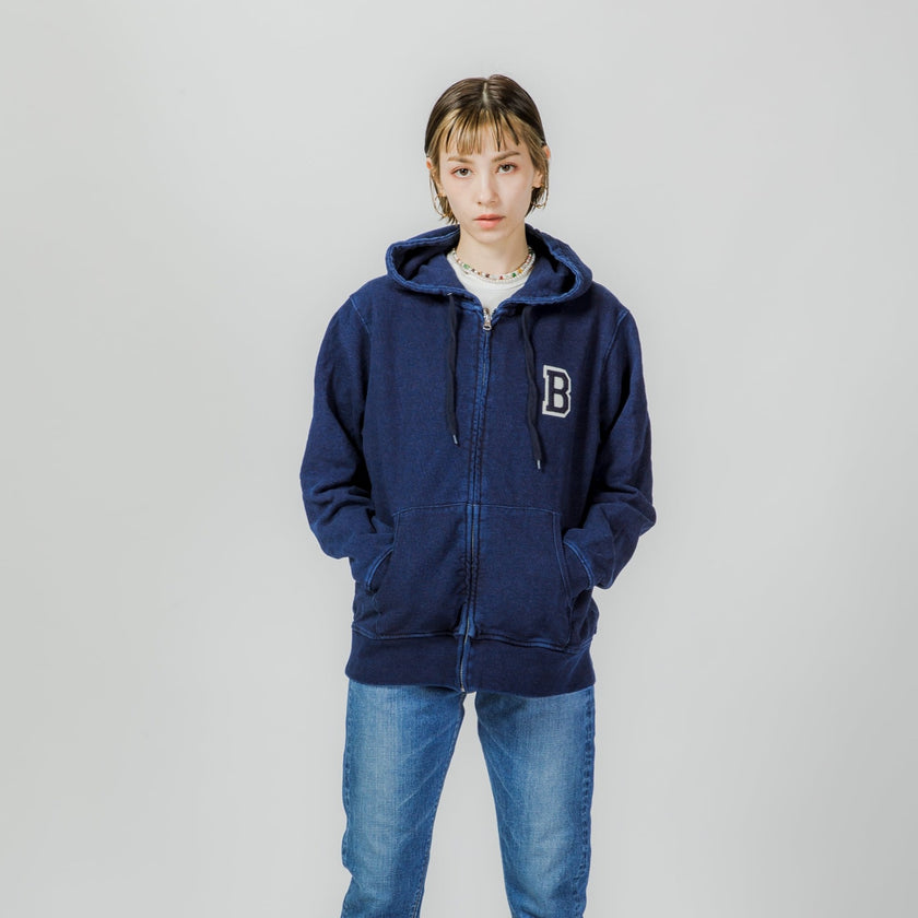 T-04 靛蓝拉链连帽衫 B